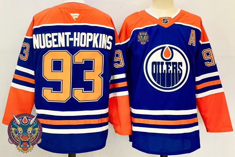 Men Edmonton Oilers #93 Nugent-Hopkins Blue Fanatics 2025 NHL Jersey style 7